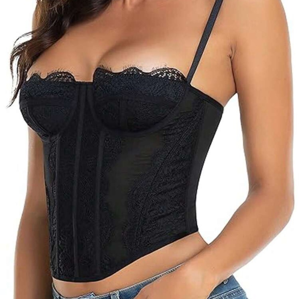 Lace Bustier Corset Tops For Women Top With Buckle